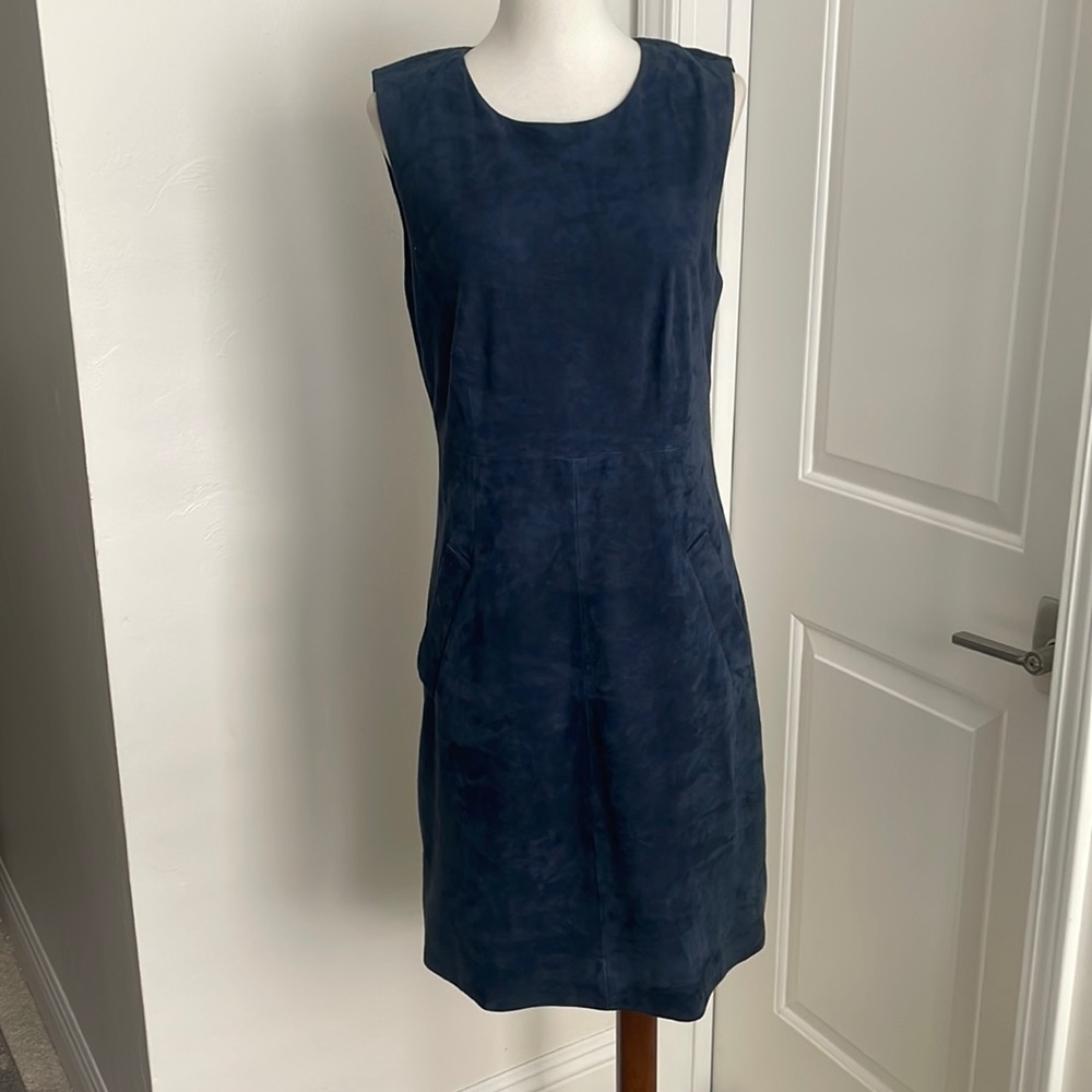 EUC Diane Von Furstenberg 💯 REAL goat suede dress with functional pockets